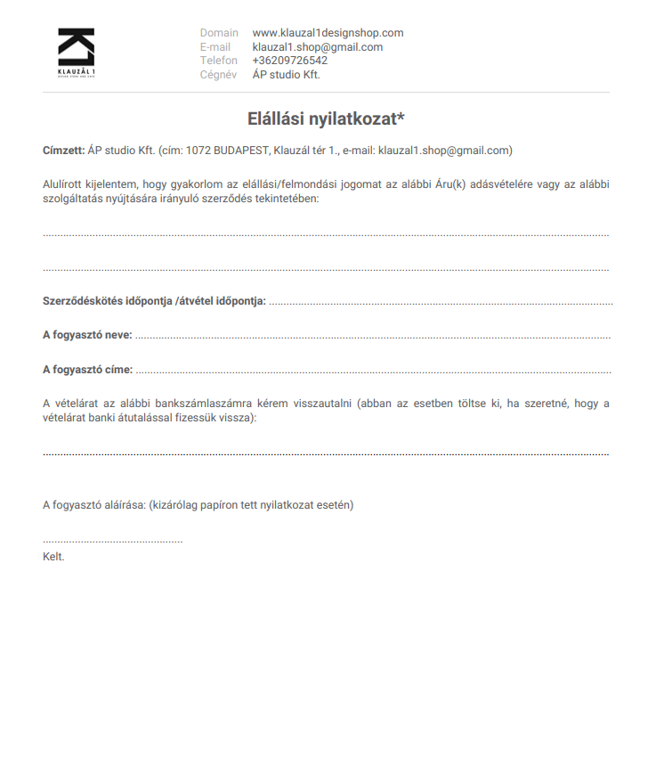 ELALLASI NYILATKOZAT HU KL1